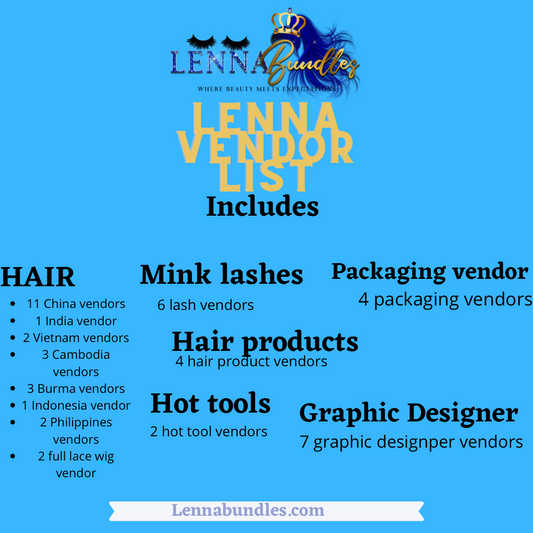 LENNA VENDOR LIST